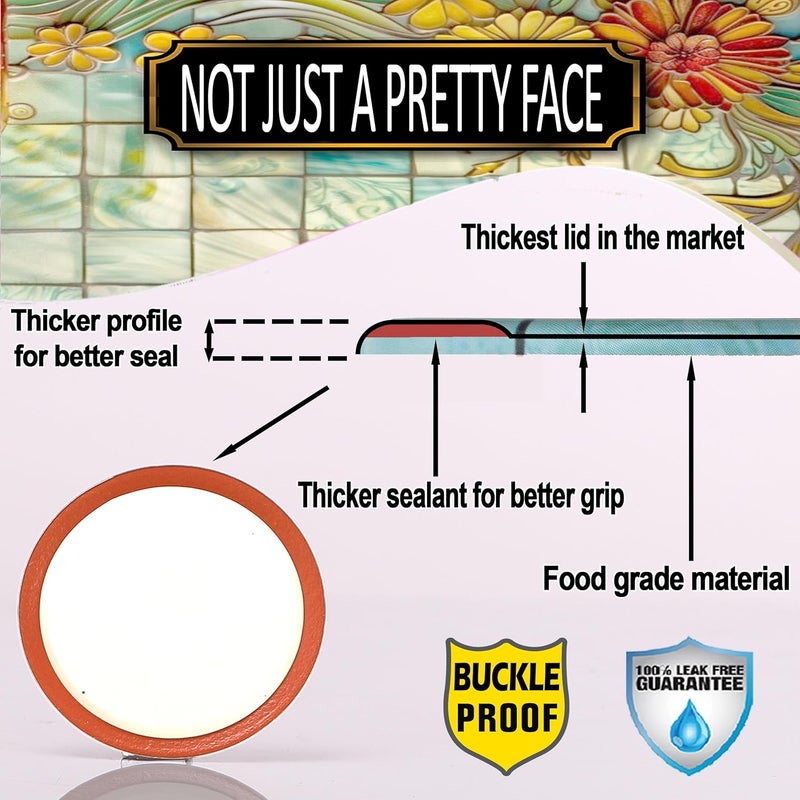 Supa Ant Thickest Canning Lids Regular Mouth (50 Pcs.) Food Grade Tin-Can Lids for Canned Food-Buckle Proof & Rust Proof Lid for Canning Kit for Regular Mouth Mason Jars(Painted Glass)Canning Supplies - Image 5